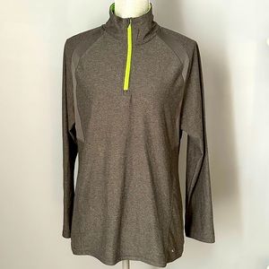 Champion Gray / Lime Green Athletic 1/2 Zip Pullover, sz L